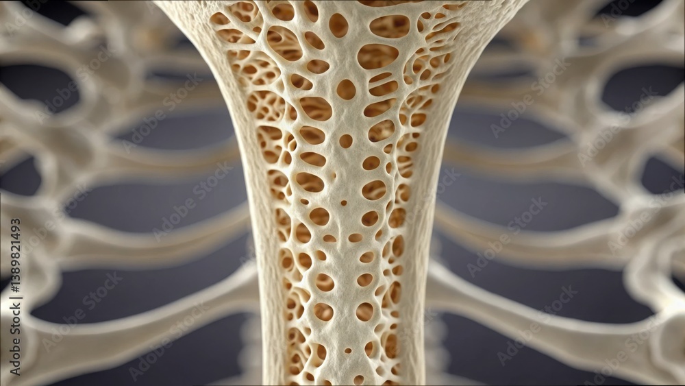 Poster detailed 3d visualization of bioengineered bone growth structure