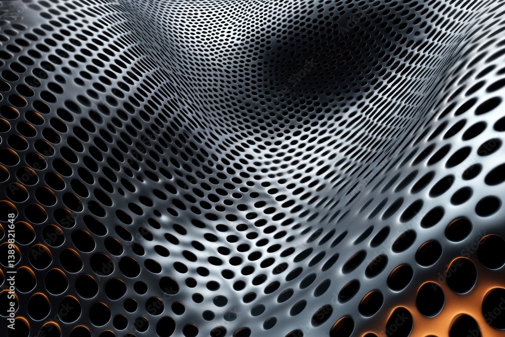 Aufkleber abstract metallic lattice pattern on dynamic surface with light reflections