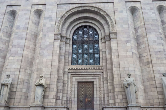 The Matenadaran. The Mesrop Mashtots Institute of Ancient Manuscripts. Sunny day