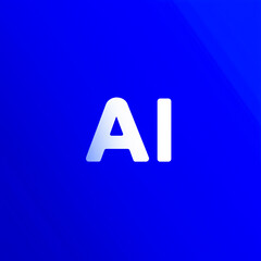 Artificial Intelligence: The AI initials symbolize advanced tech and future innovation with a sleek, modern design on a blue background.