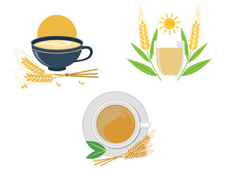 vector illustration of a Korean food Barley Tea