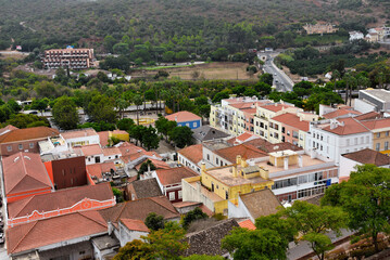panorama of the former capital of the kingdom of the algarve city of great historical importance Silves algarve Portugal