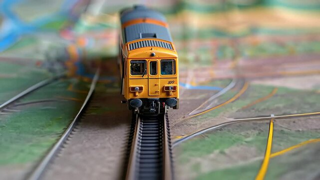toy train on map travel concept