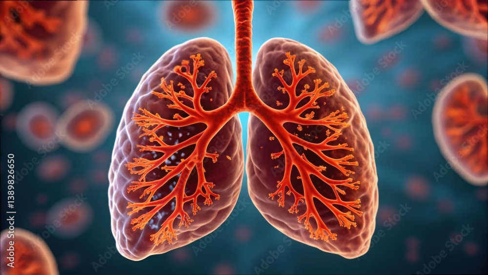 Poster detailed view of synthetic lung cells in gigapixel resolution