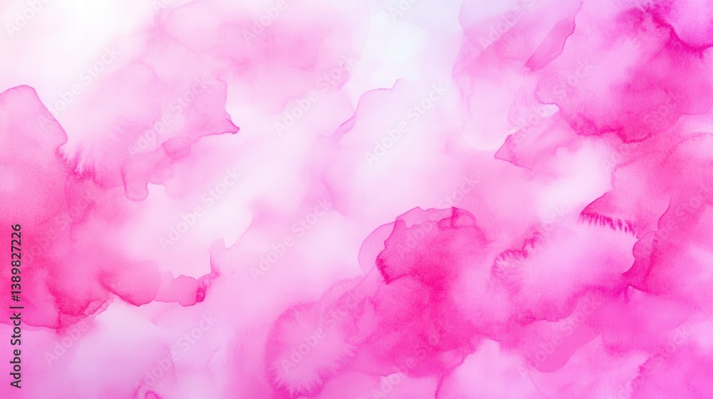 Poster a soft watercolor abstract in shades of pink, creating a dreamy and ethereal effect with gentle blen