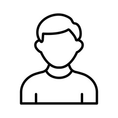 Illustration showing a black icon of a person (avatar) on a white background