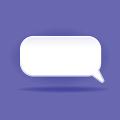 Vector 3D speech bubble on blue background