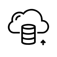 Cloud database icon with cloud and cylinder on dark background