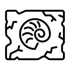 fossil outline icon. fossil black line illustration. © Izwarm