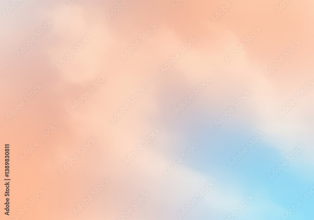 Poster soft pastel blend of peach and blue creating a dreamy and ethereal abstract background effect look