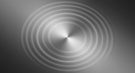 Fototapeta premium Concentric circles radiating from a central point in a grayscale abstract design element view