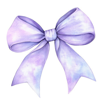 purple bow isolated on white