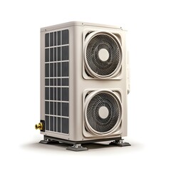 Fototapeta premium Efficient Modern Air Conditioning Unit with Two Powerful Fans for Home Cooling System