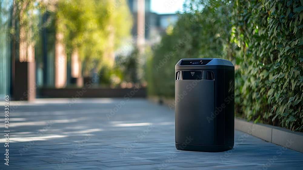 Wall mural an ai powered smart waste bin, automatically sorting recyclables and reducing waste for eco-friendly