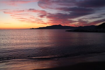 sunset over the sea