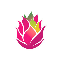 A stylized dragon fruit logo with clean, modern lines, perfect for branding or packaging, no background