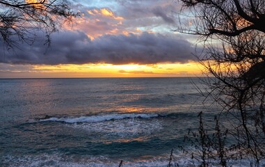 sunset over the river