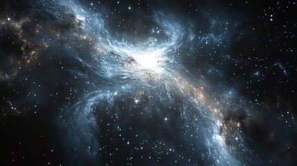 Fototapeta premium Stunning artistic illustration of radiant white stars illuminating vast cosmic darkness