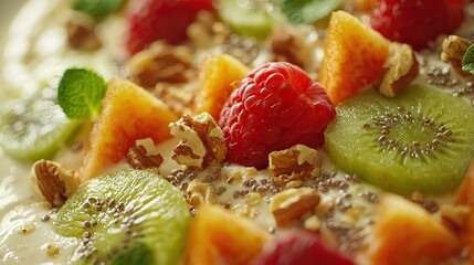 Breakfast dish topped with fresh berries and granola for a healthy start to the day