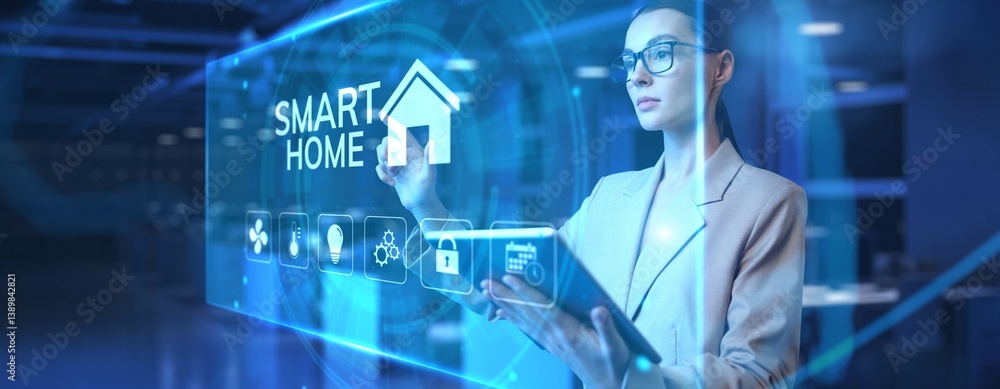 Poster smart home automation and digital control system.