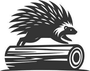 Porcupine silhouette animal vector