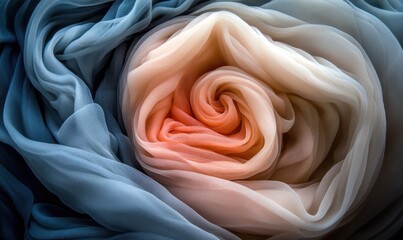 Obraz premium Pastel fabric swirl, abstract texture, close-up, soft, design background