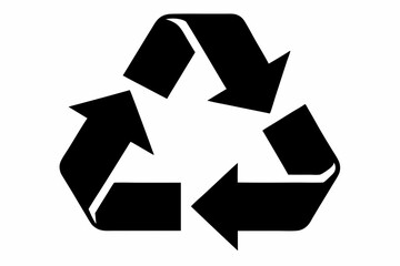 a recycle symbol design silhouette vector illustration