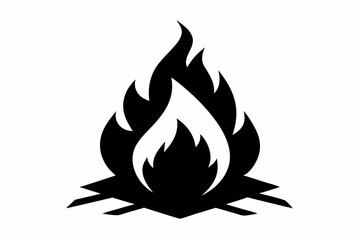 a campfire design silhouette vector illustration