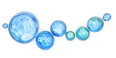 Fototapeta premium Abstract Watercolor Illustration Of Blue Bubbles In Transparent Background