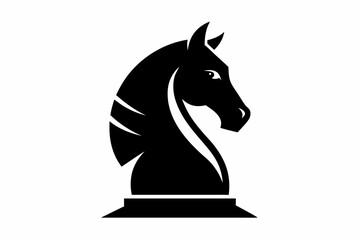 a chess knight design silhouette vector illustration