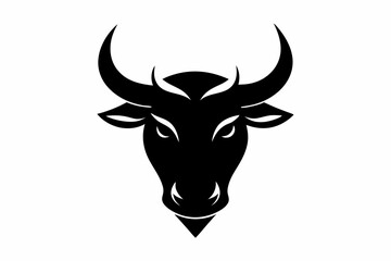a bull head design silhouette vector illustration