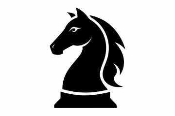 a chess knight design silhouette vector illustration © mstsokera