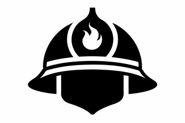 a firefighter helmet design silhouette vector illustration