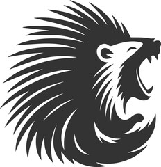 Porcupine silhouette animal vector
