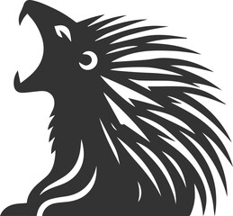 Porcupine silhouette animal vector