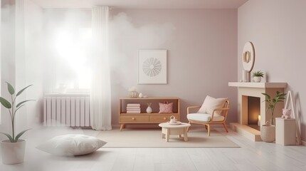 An inviting cozy living room with natural light and decor