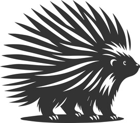 Porcupine silhouette animal vector