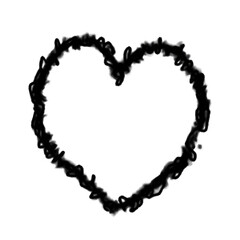 Obraz premium Black Heart Shape Isolated On Transparent Background An Abstract Illustration
