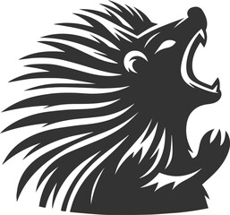 Porcupine silhouette animal vector