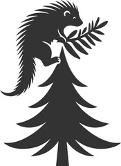 Porcupine silhouette animal vector