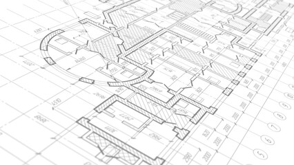 Architectural plan .House plan project .Engineering design .Industrial construction of houses .