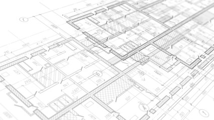 House plan project .Technical drawing background. Engineering design .