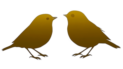 Illustration Of Two Brown Birds Silhouette Against Transparent Background