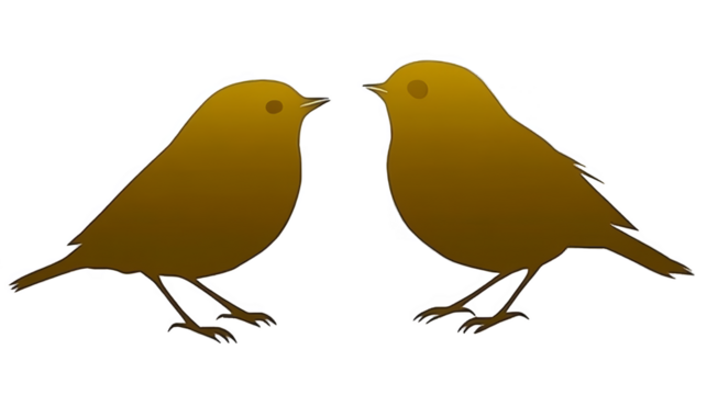 Illustration Of Two Brown Birds Silhouette Against Transparent Background