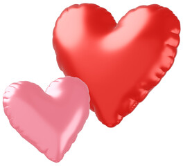 3D画像_ハートの風船_赤