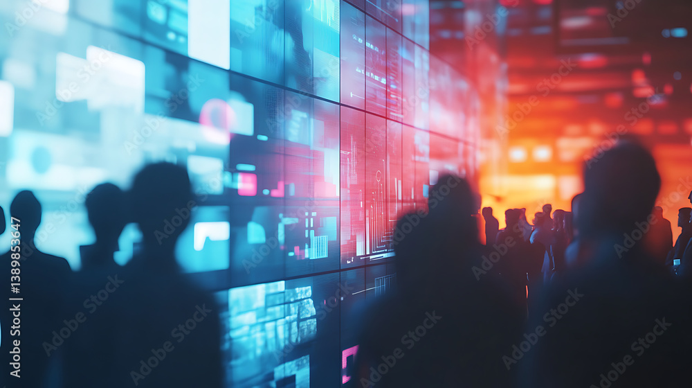 Wall mural an ai powered virtual event platform, hosting interactive conferences and exhibitions with real-time