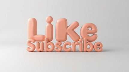 Animated letters reading like and subscribe in stylish design