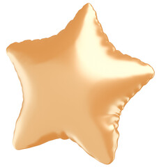 3D画像_星型の風船_ゴールド
