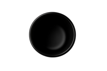Empty black bowl overhead studio shot minimalist simple design clean background