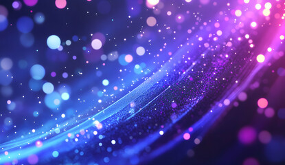 Obraz premium Abstract blue and purple gradient background with glowing dots